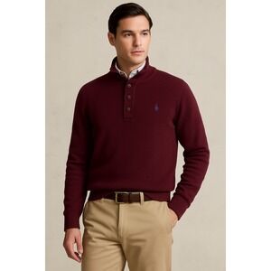 Polo Ralph Lauren Burgundy Mock Neck Sweater - Size Large